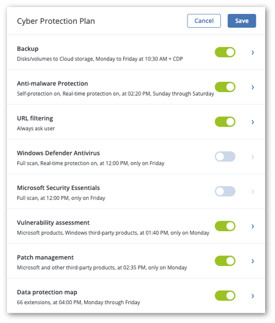 screenshot of Acronis Cyber Protect Cloud